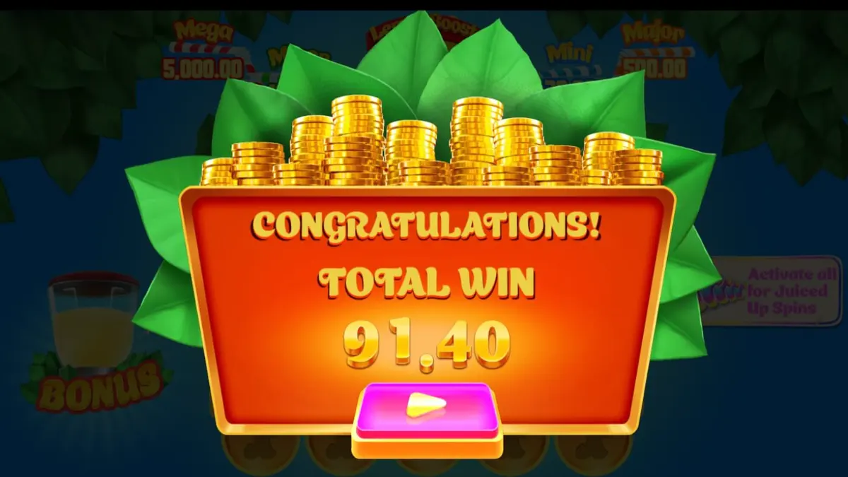 Tampilan visual slot Lucky Lemons 2 Juiced Up dengan tema buah-buahan yang cerah